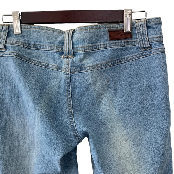 Vtg Bongo Y2K Flared Low Rise Jeans Size 7 Women’s Blue Medium Wash Festival - Picture 10 of 16